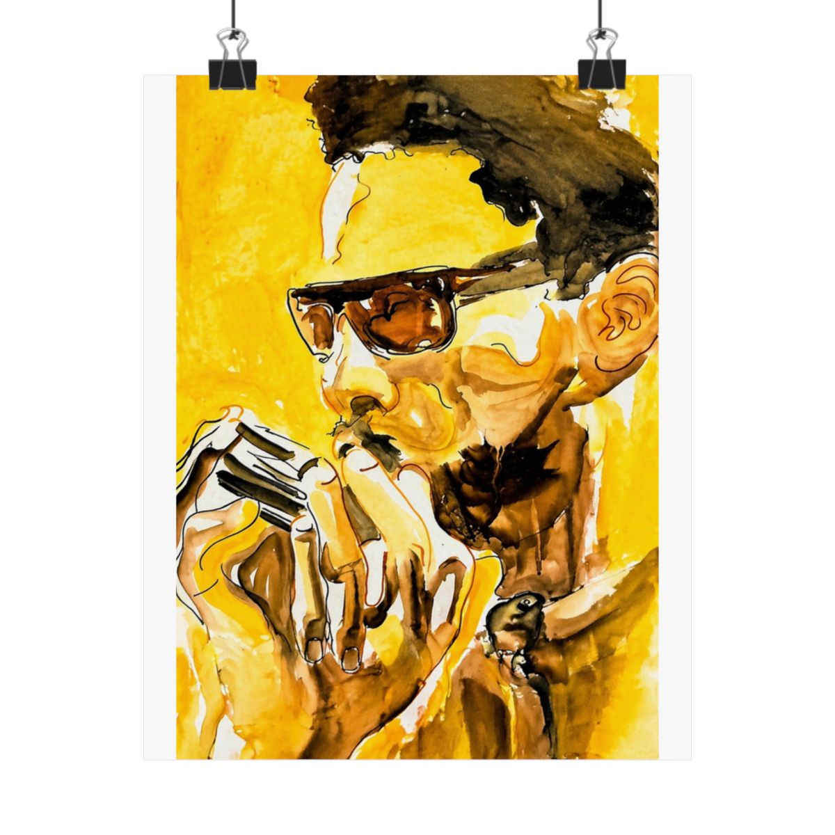 Stevie Wonder Art Print: Watercolor Portrait