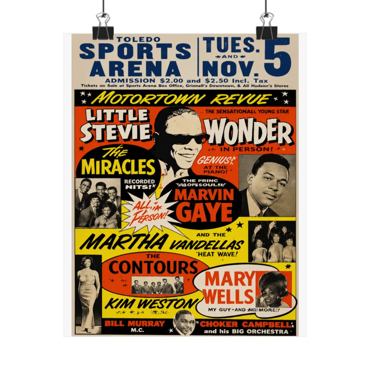 Stevie Wonder Vintage Advertising Motortown Revue Poster