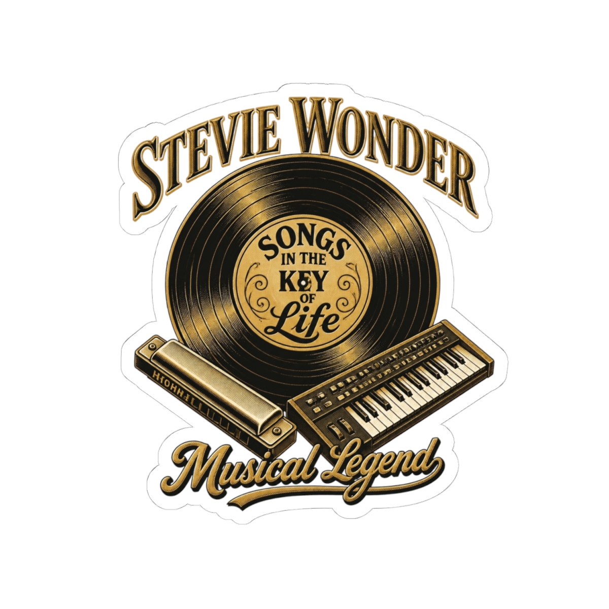 Stevie Wonder "Songs in the Key of Life" Sticker - alternate angle 2, merchandise