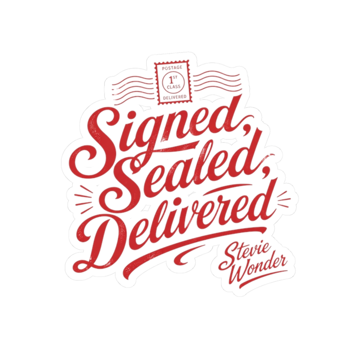 Stevie Wonder "Signed, Sealed, Delivered" Sticker - Official Stickers merchandise