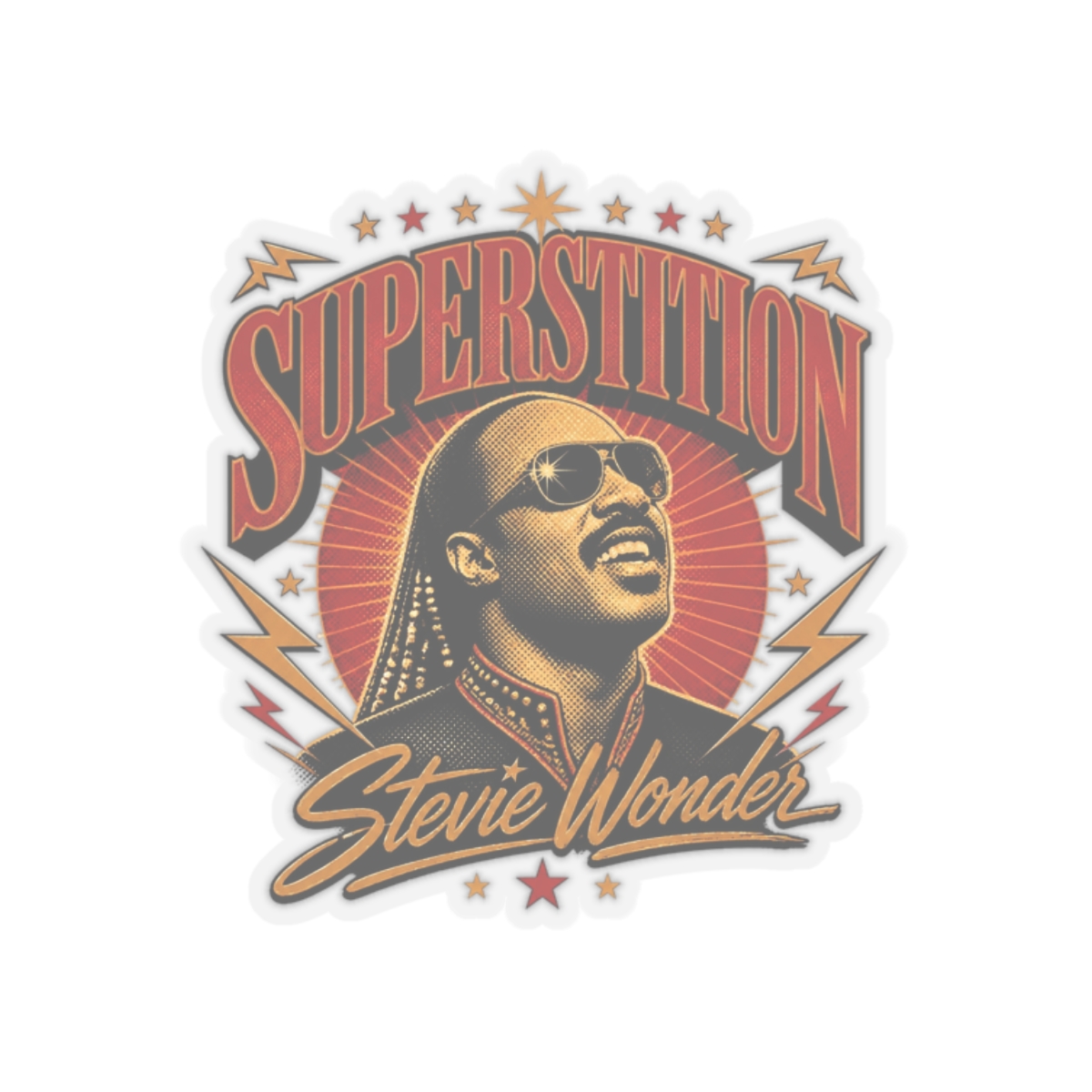 Stevie Wonder "Superstition" Sticker